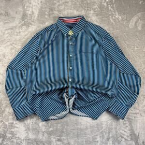 Robert Graham Striped Button Up Shirt Mens 3XL Blue Yellow Multicolor